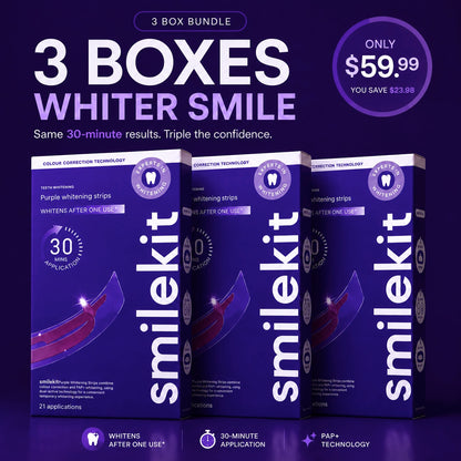 Purple Teeth Whitening Strips — 21 Applications Per Box