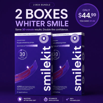 Purple Teeth Whitening Strips — 21 Applications Per Box