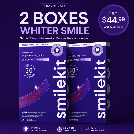Purple Teeth Whitening Strips — 21 Applications Per Box